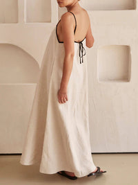 Trendy A-line Strappy Dress with Contrast Design for Holidays – Zoey-S-State of Style