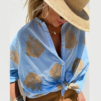 Trendy and Chic Ladies Blouse – Isabelle-Blue-S-State of Style