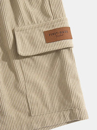 Trendy Beige Corduroy Cargo Summer Trousers – Tobias-S-State of Style
