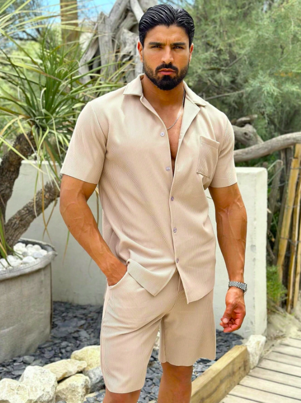 Trendy Beige Premium Men's Summer Set – Matteo-S-State of Style