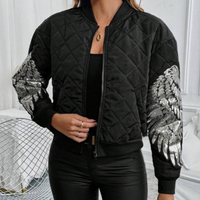Trendy Black Women's Bomber Jacket with Zip - Rivka-XS-State of Style
