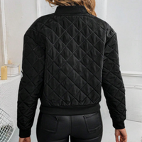 Trendy Black Women's Bomber Jacket with Zip - Rivka-XS-State of Style