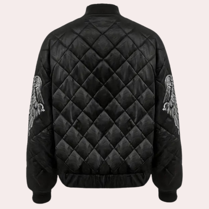 Trendy Black Women's Bomber Jacket with Zip - Rivka-XS-State of Style