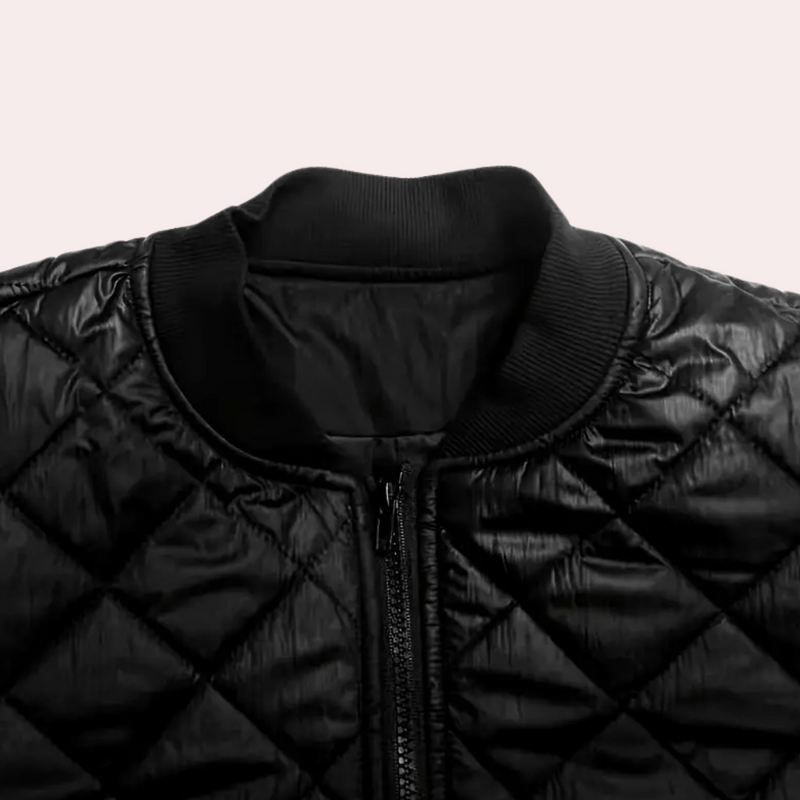 Trendy Black Women's Bomber Jacket with Zip - Rivka-XS-State of Style