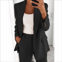Trendy Blazer and Pants Set for Women - Sanne-Black-S-State of Style