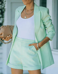 Trendy blazer co-ord with shorts – Versatile & Stylish – Larissa-Green-S-State of Style