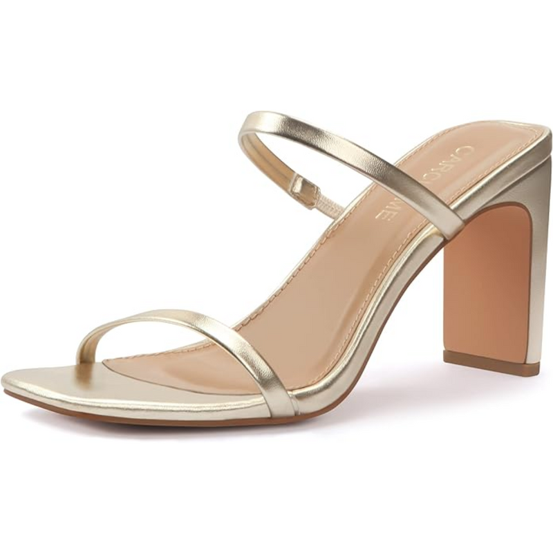 Trendy Block Heels with Square Toe – Eline-Gold-2.5-State of Style
