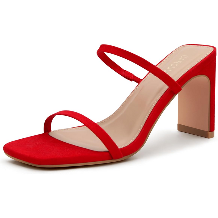 Trendy Block Heels with Square Toe – Eline-Red-2.5-State of Style