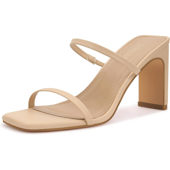 Trendy Block Heels with Square Toe – Eline-Skin colour-2.5-State of Style