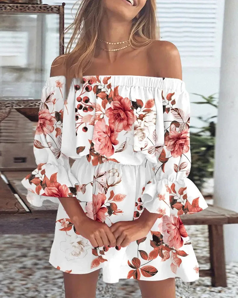 Trendy Boho mini dress with one-shoulder design and airy fit - Ysa-Rosa-S-State of Style