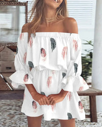 Trendy Boho mini dress with one-shoulder design and airy fit - Ysa-White-S-State of Style