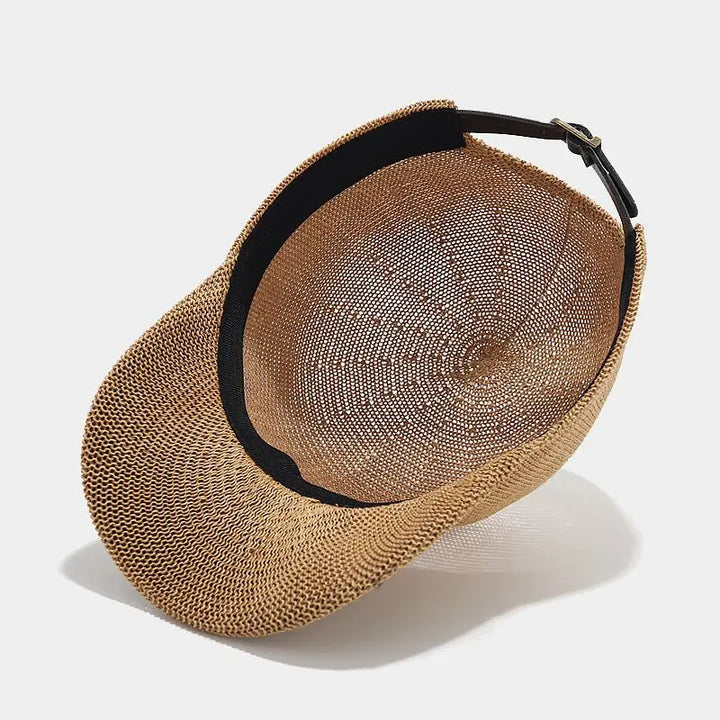 Trendy braided sun hat with wide brim - SunWeave Style-Beige-State of Style