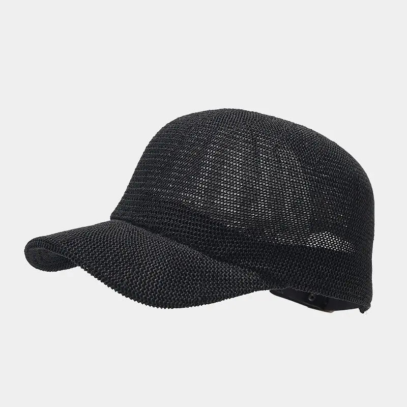 Trendy braided sun hat with wide brim - SunWeave Style-Black-State of Style