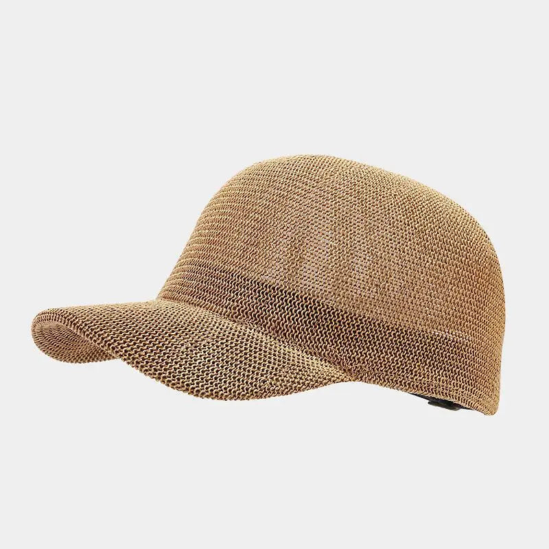 Trendy braided sun hat with wide brim - SunWeave Style-Brown-State of Style