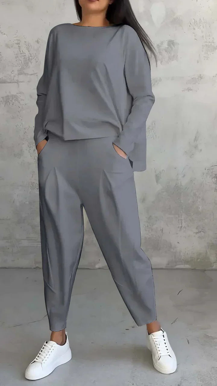 Trendy Casual Women's Clothing Set - Brooklyn-Grey-S-State of Style