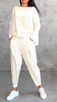 Trendy Casual Women's Clothing Set - Brooklyn-White-S-State of Style