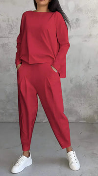 Trendy Casual Women's Outfit Set - Brooklyn-Red-S-State of Style