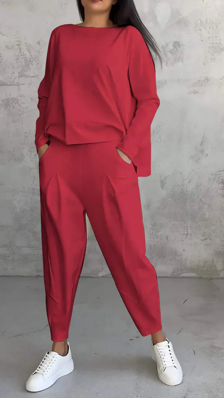 Trendy Casual Women's Outfit Set - Brooklyn-Red-S-State of Style