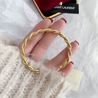 Trendy Charm Twist Bracelets | Fashionable Cuff Jewellery-Gold-State of Style