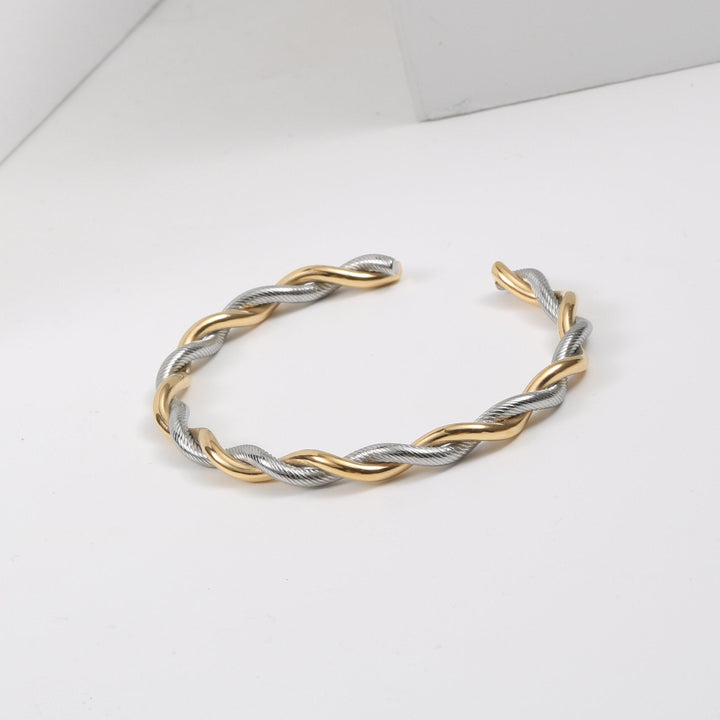 Trendy Charm Twist Bracelets | Fashionable Cuff Jewellery-Gold-State of Style