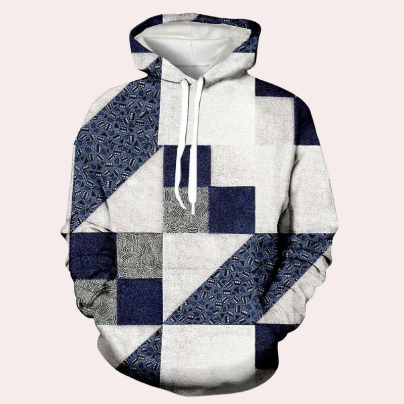 Trendy Checked Hoodie for Men - Cedric-S-State of Style