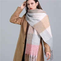 Trendy Checked Women's Scarf - Elira-Light Blue-State of Style