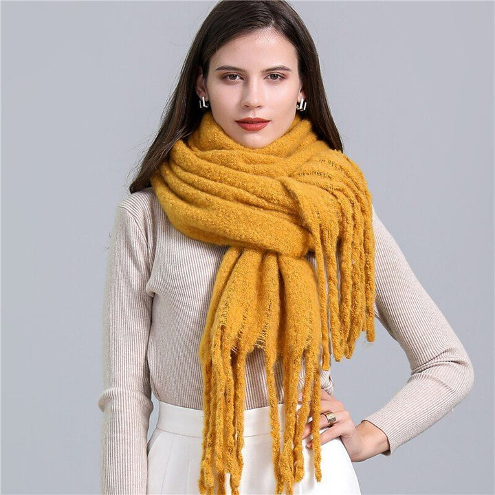 Trendy Checked Women's Scarf - Elira-Yellow-State of Style