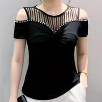 Trendy Cold-Shoulder Top for Women - Fenna-Black-XS-State of Style