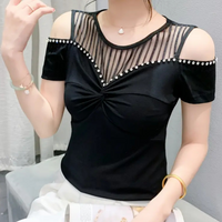 Trendy Cold-Shoulder Top for Women - Fenna-Red-XS-State of Style