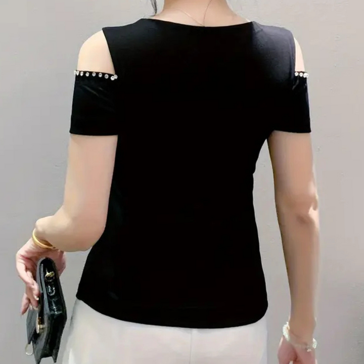 Trendy Cold-Shoulder Top for Women - Fenna-Red-XS-State of Style