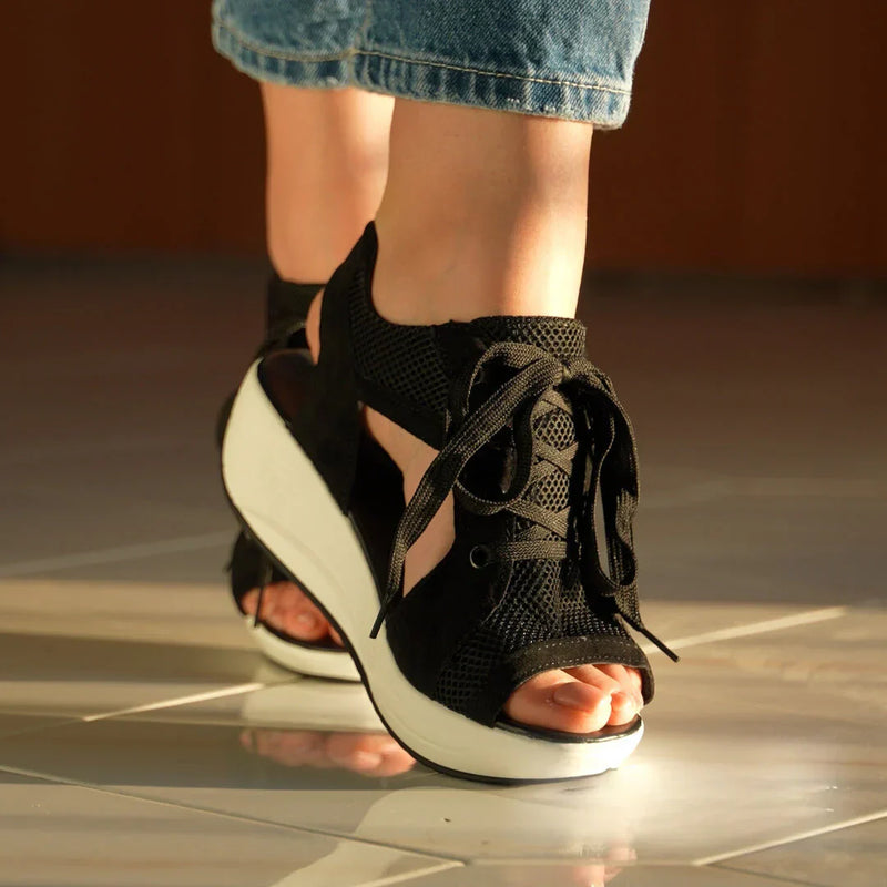 Trendy, comfortable and summery light women's sandals – Fergie-Black-3-State of Style