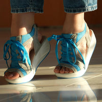 Trendy, comfortable and summery light women's sandals – Fergie-Blue-3-State of Style