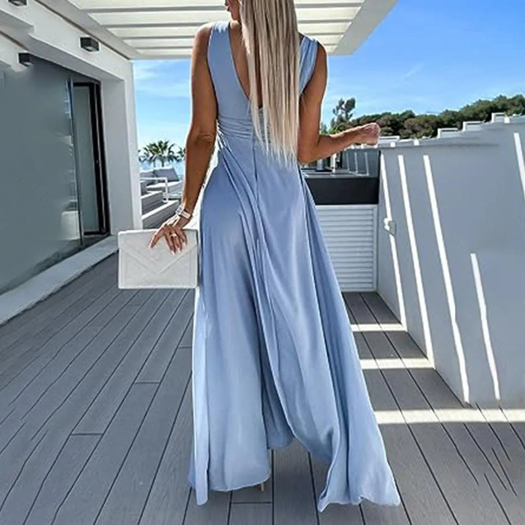 Trendy & Comfortable Jeans Jumpsuit for Women with Waist Cut – Rhea-Light blue-S-State of Style