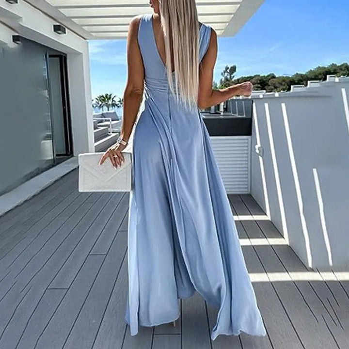 Trendy & Comfortable Jeans Jumpsuit for Women with Waist Cut – Rhea-Light blue-S-State of Style