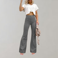 Trendy Corduroy Flared Trousers - Valerie-Grey-S-State of Style