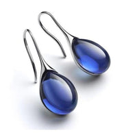 Trendy Crystal Drop Earrings - Celestina-Blue (Silver)-State of Style