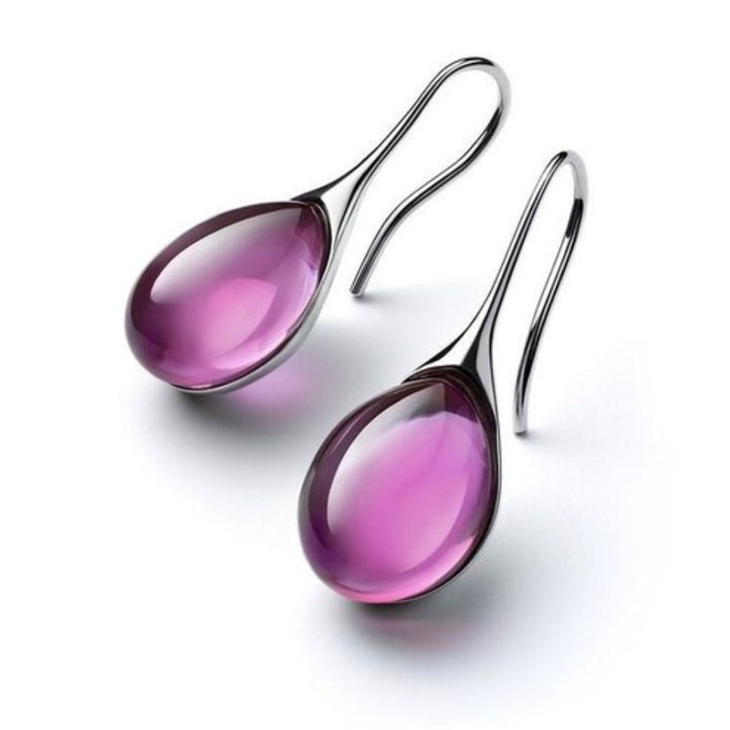 Trendy Crystal Drop Earrings - Celestina-Purple-State of Style