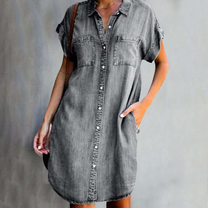 Trendy Denim Dress - Maeve-Gray-S-State of Style
