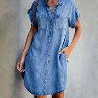 Trendy Denim Dress - Maeve-Light blue-S-State of Style
