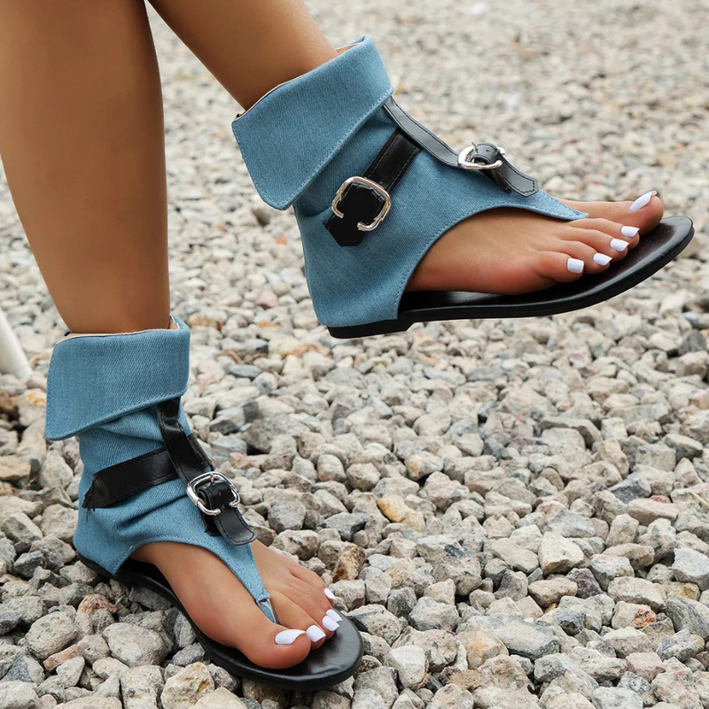 Trendy Denim Sandals for Women - Nova-Denim Blue-3-State of Style