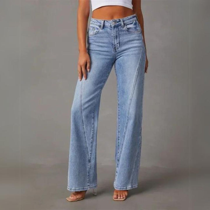 Trendy Flared Denim Jeans - Amarine-S-State of Style
