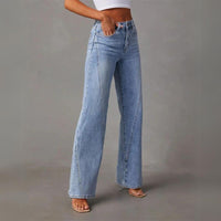Trendy Flared Denim Jeans - Amarine-S-State of Style