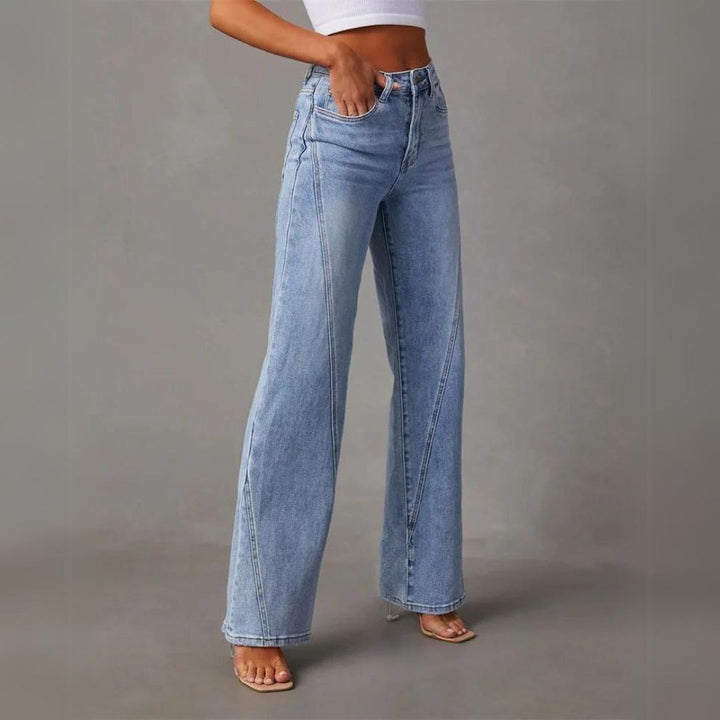 Trendy Flared Denim Jeans - Amarine-S-State of Style