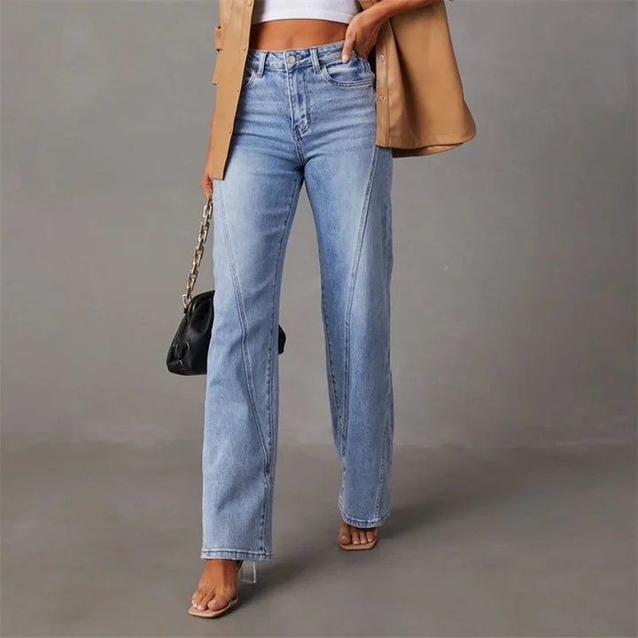 Trendy Flared Denim Jeans - Amarine-S-State of Style