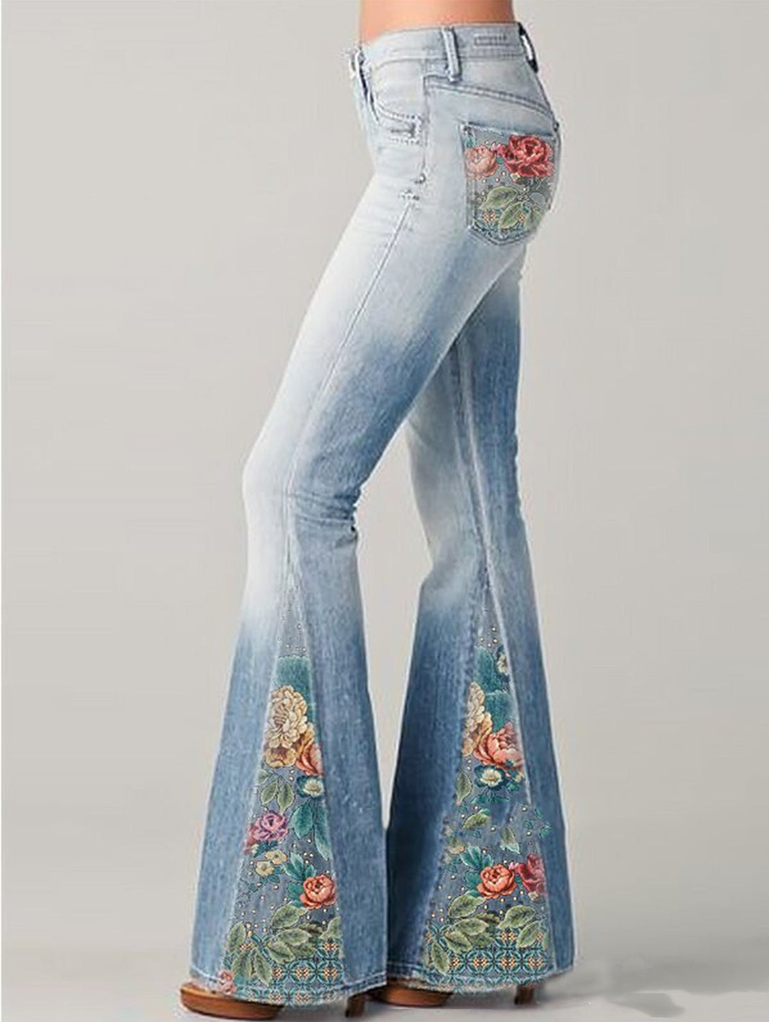 Trendy Flared Women's Jeans - Luna-Blue-S-State of Style