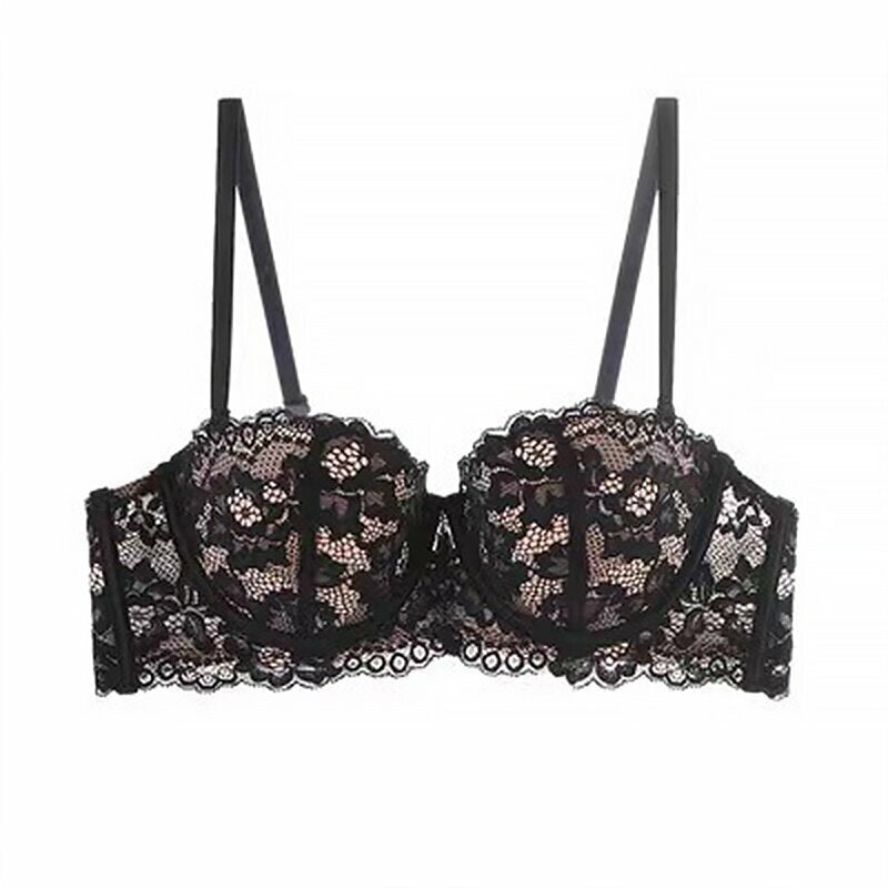 Trendy Floral Lace Full-Figure Bra-Black-8-A-State of Style