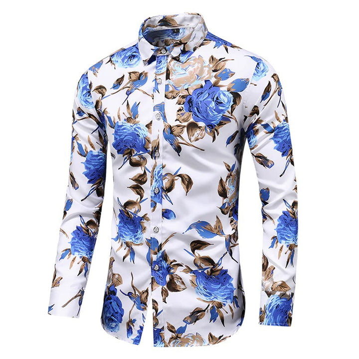 Trendy Floral Print Shirt – Finn-Blue-XS-State of Style