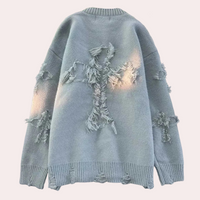 Trendy Grey Sweater with Unique Design for Men - Dario-S-State of Style