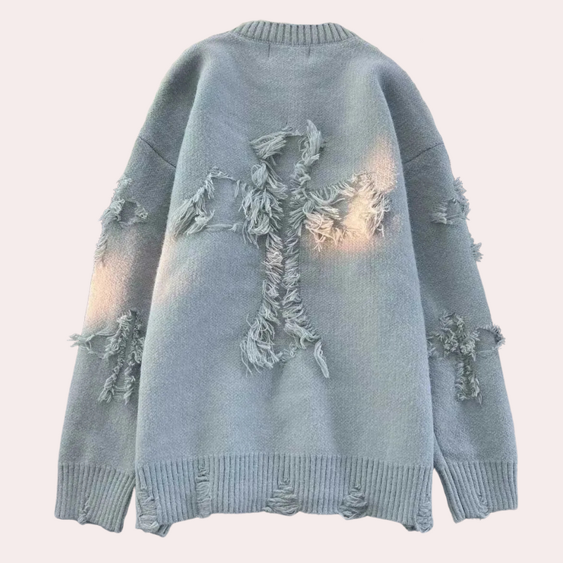 Trendy Grey Sweater with Unique Design for Men - Dario-S-State of Style