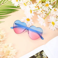 Trendy heart-shaped sunglasses without a frame in a transparent look - HeartBlitz-Yellow-State of Style